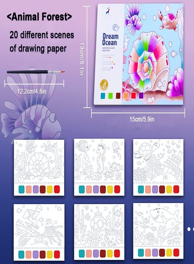JUNQIU US JUNQIU Watercolor Coloring Books for Kids Ages 4-8, Pocket Watercolor Painting Book for Toddlers, Arts and Crafts for Girls Gifts, Stocking Stuffers For Kids - Image 4