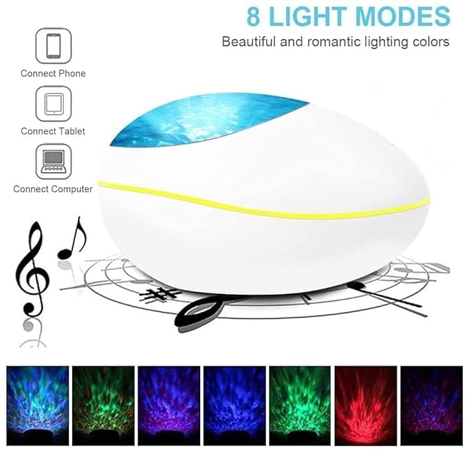 LEVGRY Star Projector,Ocean Waves with Music Player,Bluetooth Timer,8 Lighting Modes Kids Night Light Projector with Color Changing Remote Control,Skylight Star Projector for Adults and Kids - Image 4