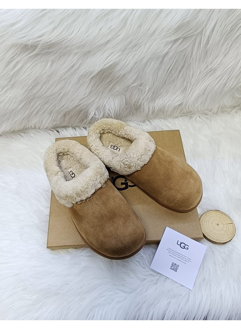 UGG Women's winter Mules,Slipper with Fur - Brown