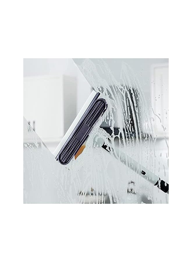 PROMASS أداة تنظيف النوافذ 3 في 1 مع عمود تمديد 110 سم إسفنجة غسيل النوافذ مع دوران 90 درجة لباب زجاج دش السيارة، غسيل النوافذ المرتفع في الأماكن المغلقة/المفتوحة - Image 1