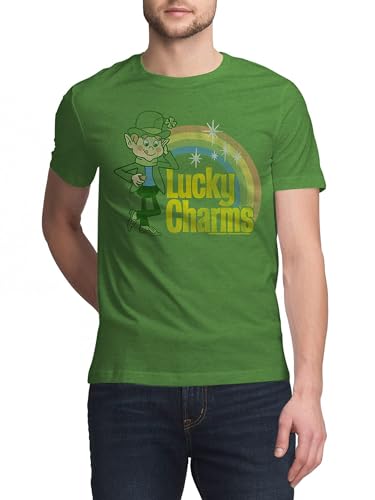 Tee Luv Men's Lucky Charms Shirt - Vintage Lucky The Leprechaun Logo T-Shirt, Kelly Green Heather, S - Image 3