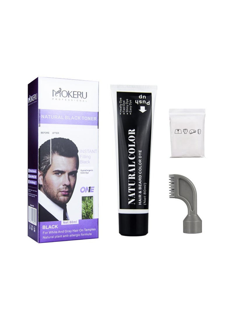 BLOOMING TIME Hair & Beard Color For Man,Easy to Use, With Brush Comb (Natural Black)  - Image 1