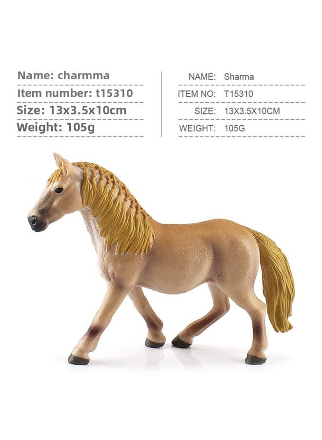 Simulation Horse Model Children's Cognitive Pint Stallion Black And White Flower Mare Arabian Martial Horse Ornaments-Color:T15310 Charma 105g - Image 1