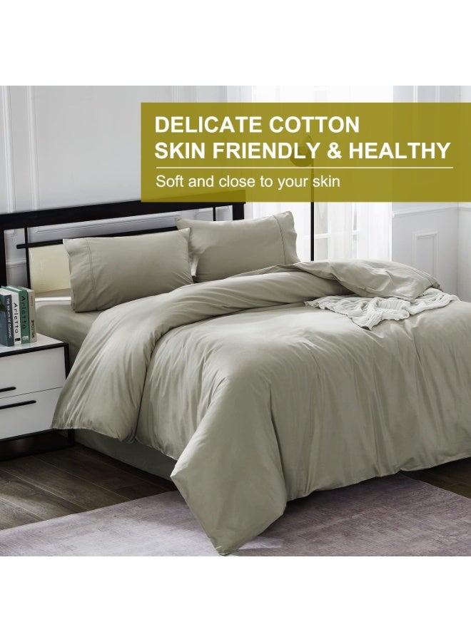 IBAMA Cotton Duvet Cover Set with Zipper Closure & Pillowcases for Twin Bed – Soft Breathable Bedding for Bedroom, Kids Room & Guest Room | Light Brown - Image 5