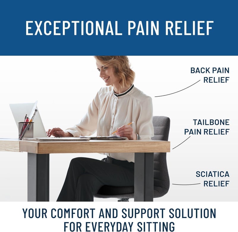 9villa Orthopedic Gel Memory Foam Coccyx Seat Cushion | Perfect Use for Hip,Tailbone, Sciatica & Back Pain Relief, Office Chair and Wheelchair Seat Pads,Car,Chair Cushion & Meditation Use - Image 5