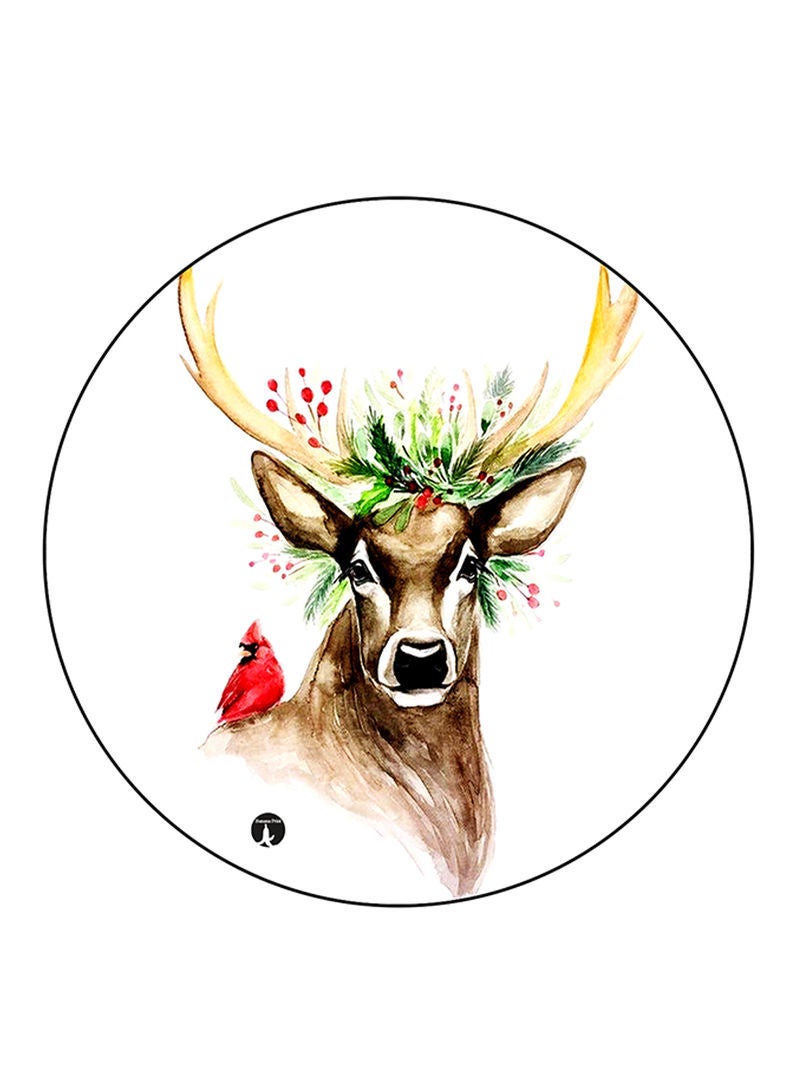 Deer Printed Mouse Pad Multicolour