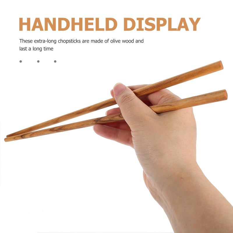 Olive Wood Long Chopsticks 25cm Heat Resistant Non Coated Japanese Style For Hot Pot Noodles - Image 5