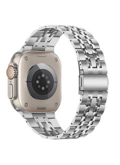 Tasikar Band Compatible with Apple Watch Ultra 2 Ultra Band 49mm, Men Women Strap Solid Stainless Steel Metal Bracelet Compatible for Apple Watch Ultra 2 Ultra, 49mm Silver  - Image 3