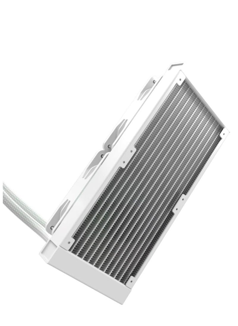 REDRAGON - Water cooler for laptop CCW-3011 ARGB 240mm - White with 2 fans 120mm with PWM control , Customizable lighting to match your setup. Pump Block For Low Noise Operation For Optimal Performance - Image 1