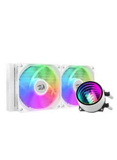 Water cooler for laptop CCW-3011 ARGB 240mm - White with 2 fans 120mm with PWM control , Customizable lighting to match your setup. Pump Block For Low Noise Operation For Optimal Performance
