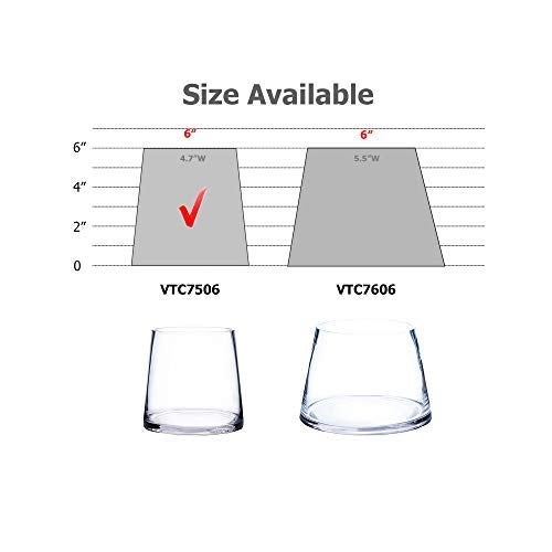 WGVI WGV Tapered Glass Vase, Width 6", Height 6", (Multiple Sizes Choices) Clear Taper up Cylinder Floral Planter Bouquet Centerpiece for Wedding Event Home Decor, 1 Piece (VTC7506) - Image 3