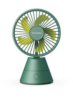 Moxedo Moxedo Mini Portable Fan Desktop Portable, 5 Blades Strong Wind, 3 Adjustable Speed Auto Rotation,USB Rechargeable Battery with Solid Fragrance Pad (Green)  - Image 1