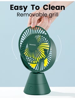 Moxedo Moxedo Mini Portable Fan Desktop Portable, 5 Blades Strong Wind, 3 Adjustable Speed Auto Rotation,USB Rechargeable Battery with Solid Fragrance Pad (Green)  - Image 5
