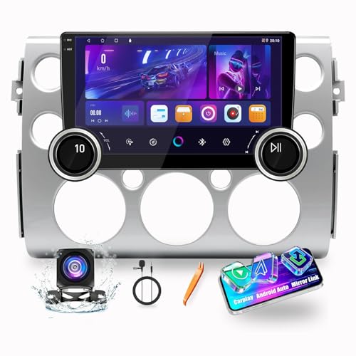 KUNFINE for Toyota FJ Cruiser 2007-2014 Display Knobs CarPlay/Android Auto Autoradio Android FM Radio Navigation Stereo Pad Player GPS 10.1" QLED Touch Screen BT WiFi 2 Din Headunit Tablet Quad Core 2G+64G - Image 1