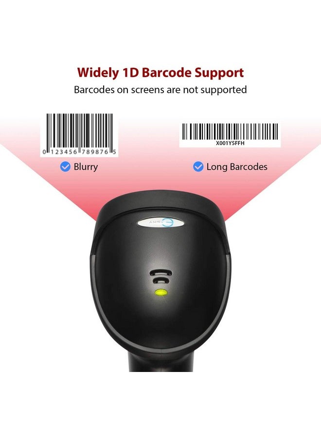 Esky - Esky Barcode Scanner with Stand, Wired Handheld Bar Code Scanner with Adjustable Stand, Automatic 1D USB Laser Scanner Support Windows/Mac/Linux for Store, Supermarket, Warehouse, Library - Image 1