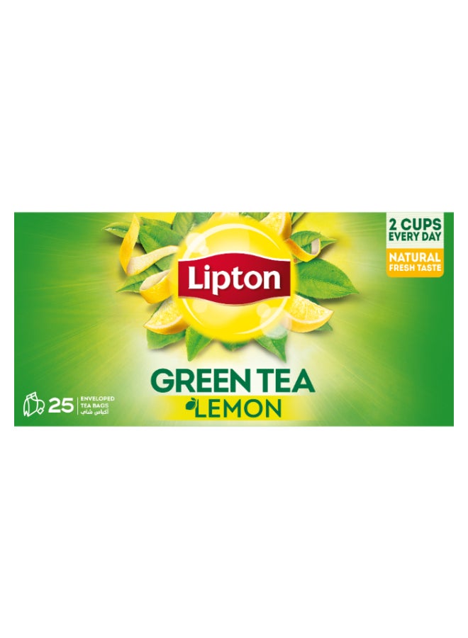 Lipton Natural Green Tea Lemon 25 Teabags (32.5g) - Image 1