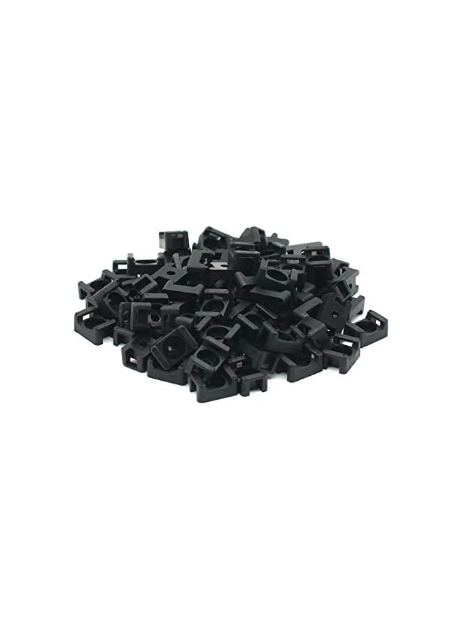 promass (100 Of Pack) Black 4.5mm Cable Tie Mount Base Saddle Type Mount Screw Wire Bundle Base Holder Width Cable Large Size 0.6 inch - Image 3