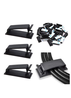 50 Pcs Self Adhesive Cable Management Clips, Cable Organizers Wire Clips Cord Holder for TV PC Laptop Ethernet Cable Desktop Home Office