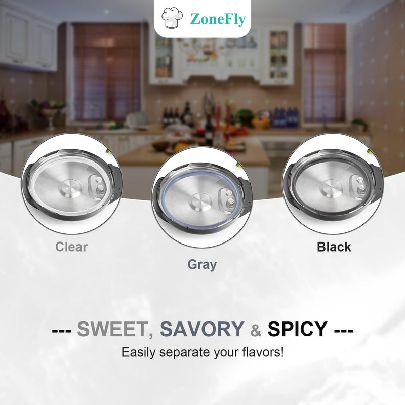 ZoneFly Original Ninja Foodi Sealing Ring Silicone Gasket for Ninja Foodi Pressure Cooker 6.5 Qt and 8 Quart FD401/FD302/OS401/OS301/OP401/OP302 Replacement Gasket Air Fryer Seal Ring Parts - 3 Packs - Image 4