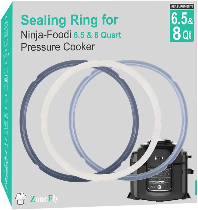 ZoneFly Original Ninja Foodi Sealing Ring Silicone Gasket for Ninja Foodi Pressure Cooker 6.5 Qt and 8 Quart FD401/FD302/OS401/OS301/OP401/OP302 Replacement Gasket Air Fryer Seal Ring Parts - 3 Packs - Image 1
