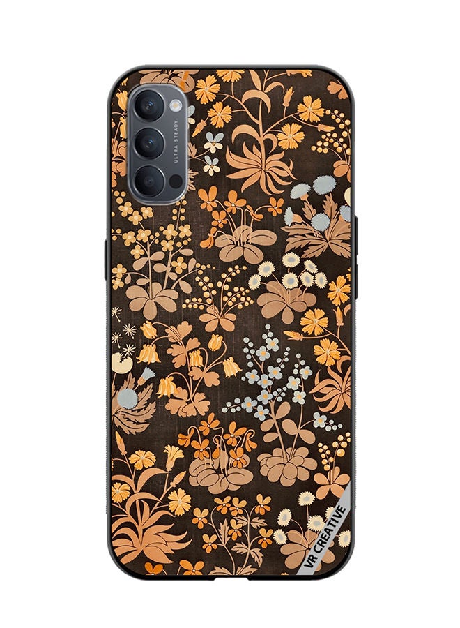 VR CREATIVE Protective Case Cover For Oppo Reno4 Pro 5G Brownie Flower Design Multicolour - Image 1