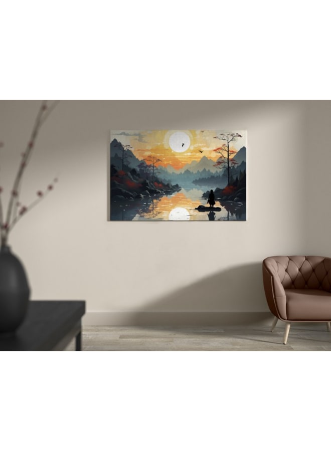 Home Gallery Abstract Mountain Tapestry Sunset Printed Canvas wall art 120x80  - Image 4