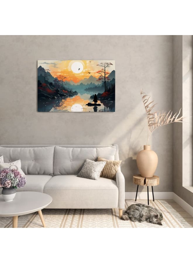 Home Gallery Abstract Mountain Tapestry Sunset Printed Canvas wall art 120x80  - Image 3