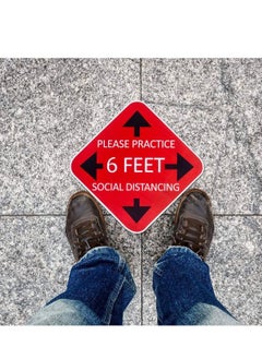 Y&D 10 Pack Social Distancing Floor Signs, Keep 6 Feet Distance 11" Safety Decals, Please Wait Here Stand Stickers, Reminder Dedicated Waterproof Round Markers  - Image 4