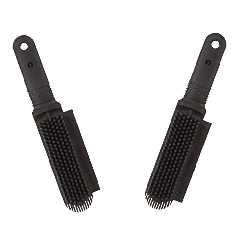 FURemover Plus Pet Hair Rubber Brush with Squeegee, Easily Remove Fur and Lint from Clothing, Carpets and Furniture, Gently Groom Dogs and Cats Wet or Dry, Black, 2 Pack - Image 1