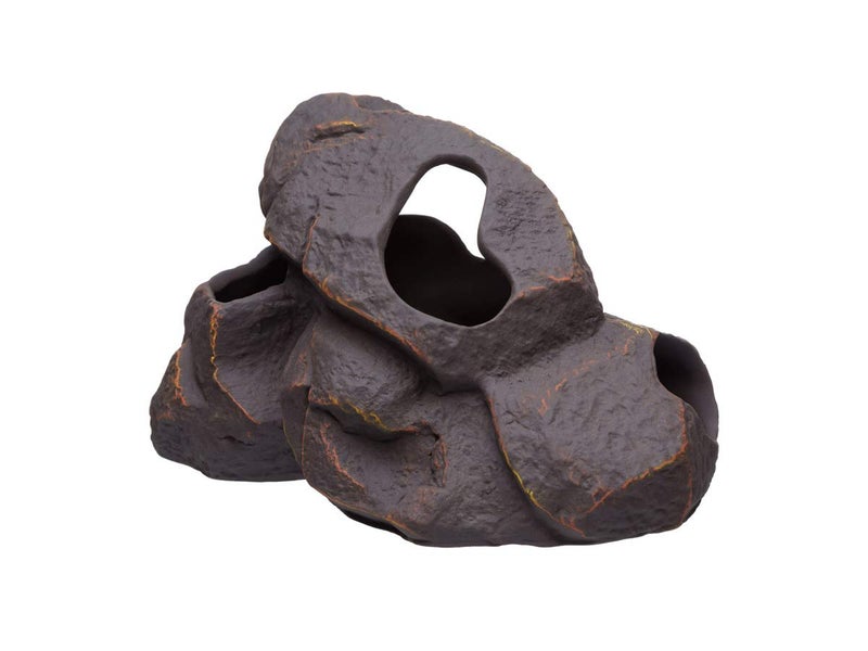 Plecoceramics Aquarium Ceramic Decorations Cave Betta Stone Decor - Aquarium Fish Tank Hideway Decor for breeding Cichlids Plecos Betta Toys Hideout (Magma Rock) - Image 4