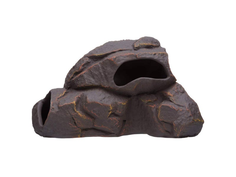 Plecoceramics Aquarium Ceramic Decorations Cave Betta Stone Decor - Aquarium Fish Tank Hideway Decor for breeding Cichlids Plecos Betta Toys Hideout (Magma Rock) - Image 1