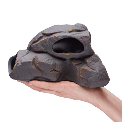 Plecoceramics Aquarium Ceramic Decorations Cave Betta Stone Decor - Aquarium Fish Tank Hideway Decor for breeding Cichlids Plecos Betta Toys Hideout (Magma Rock) - Image 2