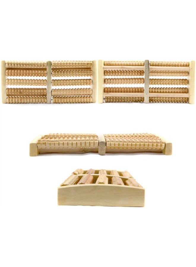 Diamoenly Dual 5 Row Wooden Foot Massager Roller Pain Stress Relief Health Therapy Heel Body Relax Massage - Image 5