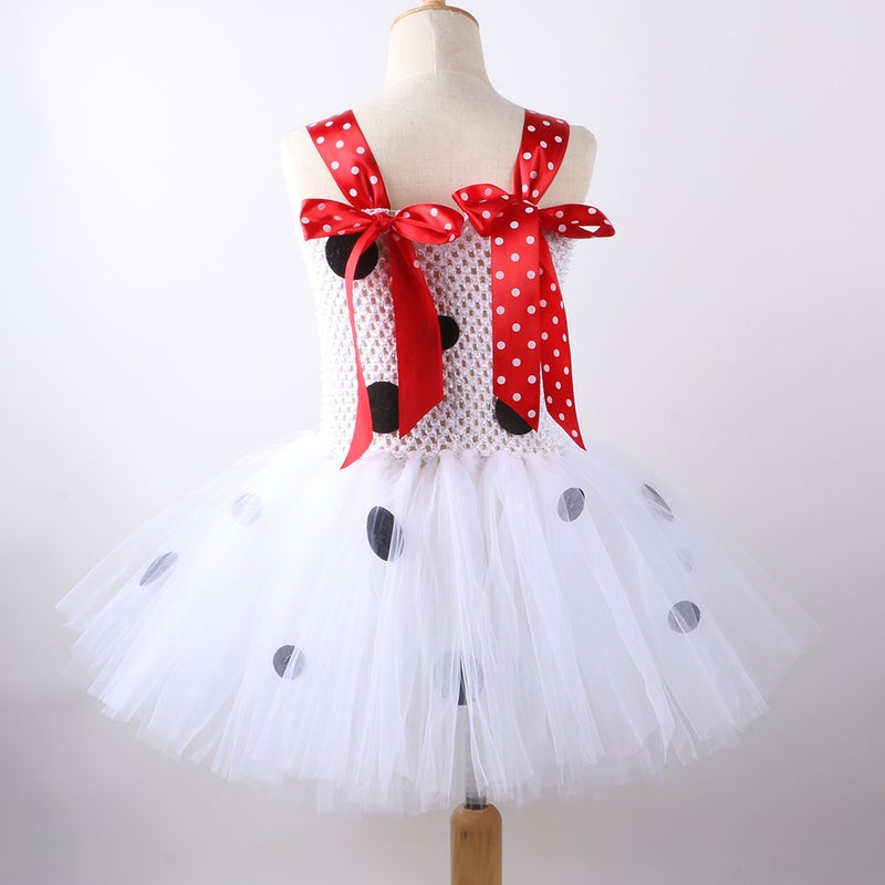 New Children'S Spot Dog Dress Girls Mesh Princess Dress Festival Performance Clothes With Headdress - Image 5