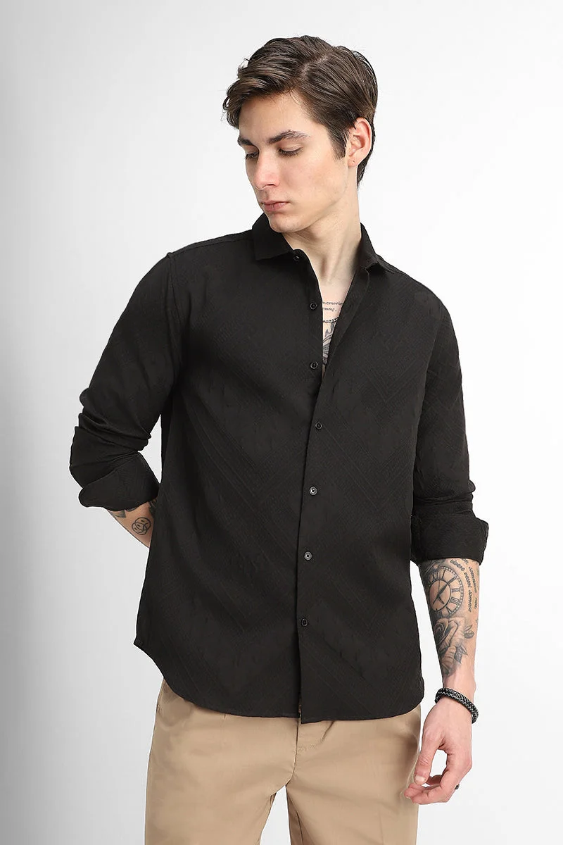 SNITCH Slim Fit Self-design Shirt