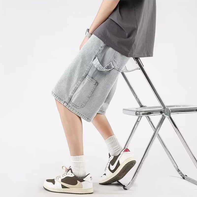 Denim Shorts Boys Summer New Japanese Retro Fashionable Stylish Loose Loose Outer Wear Casual Pants - Image 4