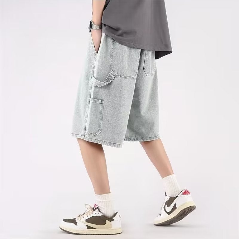 Denim Shorts Boys Summer New Japanese Retro Fashionable Stylish Loose Loose Outer Wear Casual Pants - Image 2