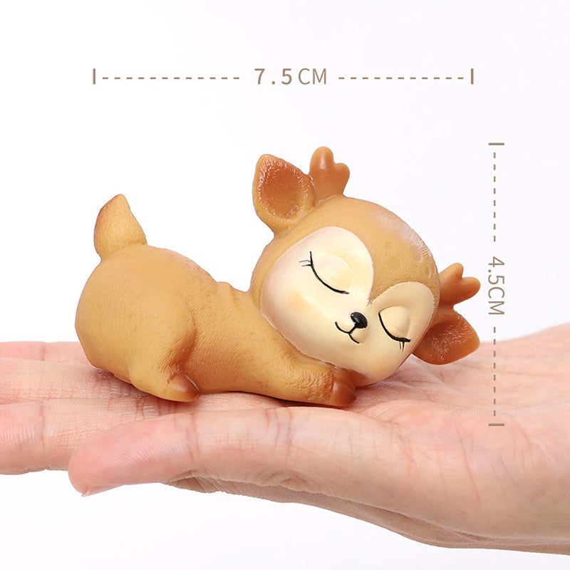 DOYIFun Pack of 6 Lovely Fawn Doe Figurines Playset Toys  Cute Deer Cake Toppers Figure Baby Shower Birthday Wedding Party Decor - Image 4