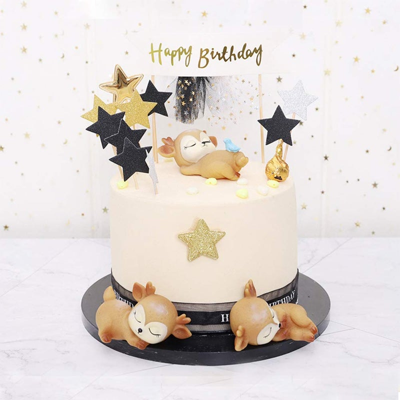 DOYIFun Pack of 6 Lovely Fawn Doe Figurines Playset Toys  Cute Deer Cake Toppers Figure Baby Shower Birthday Wedding Party Decor - Image 5
