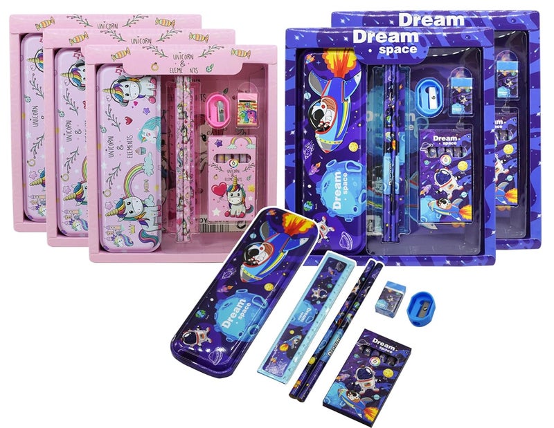 Asera Stationery Gift Pack For Kids For Birthday Return Gifts (Pack Of 6) (Space And Unicorn),Multicolor - Image 1