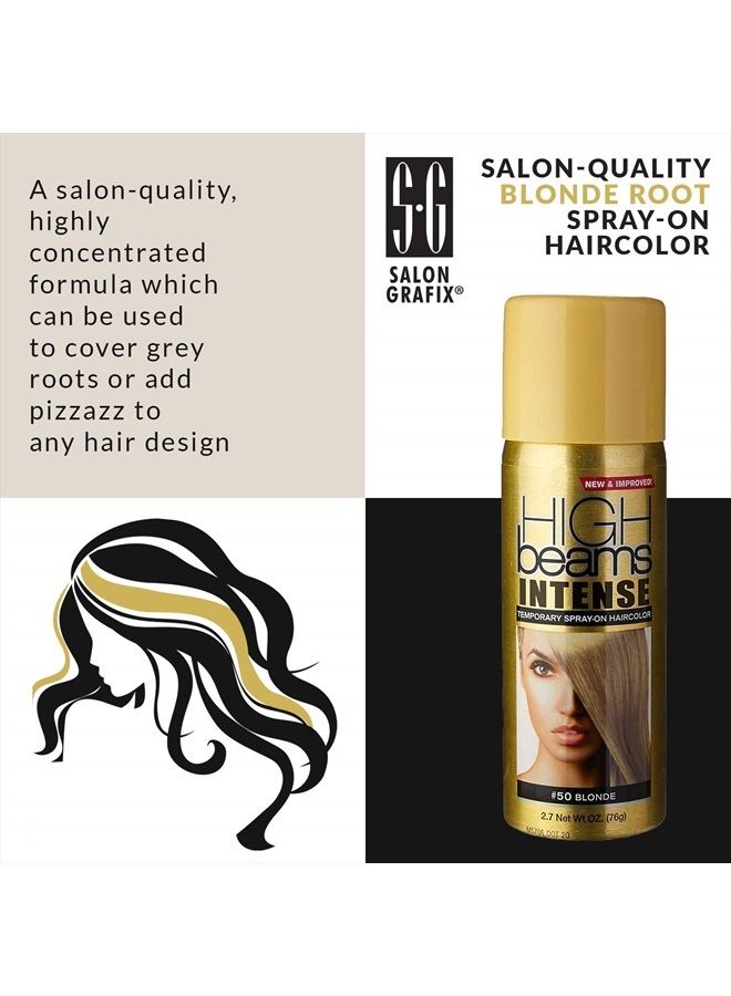 High Beams Intense Spray-On Hair Color -Blonde - 2.7 Oz - Add Temporary Color Highlight to Your Hair Instantly - Great for Streaking, Tipping or Frosting - Washes out Easily - Image 2