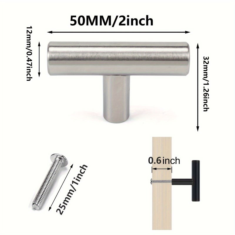 6pcs Black Stainless Steel Kitchen Cabinet Handles For Drawers Bathroom Furniture - Image 3