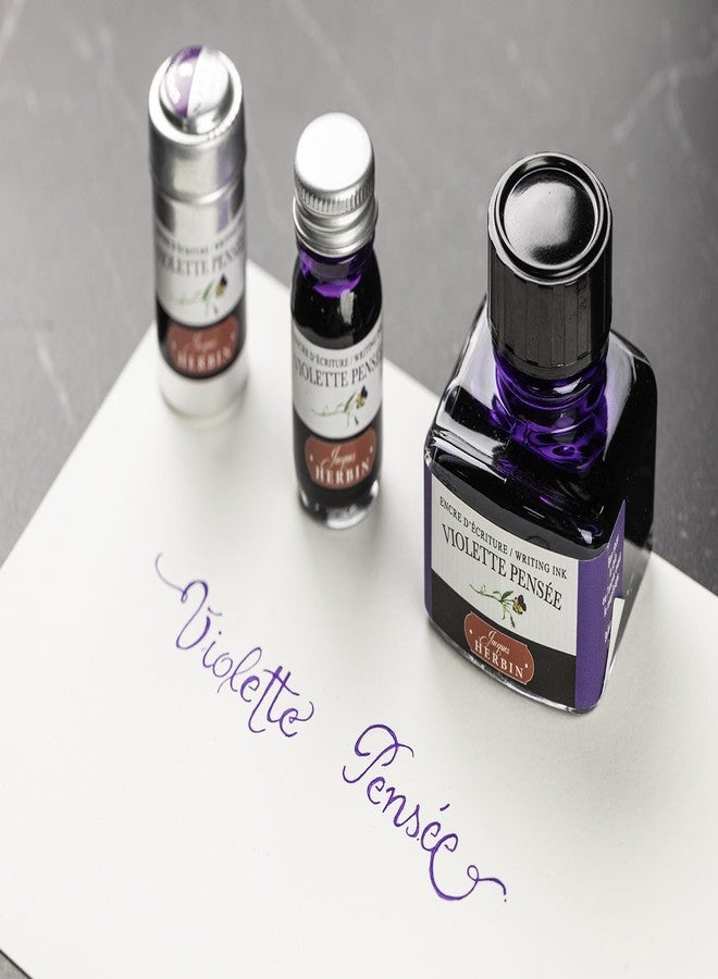 Jacques Herbin Herbin Fountain Pen Ink - 1 tin of 6 cartridges - Violette Pensee - Image 4