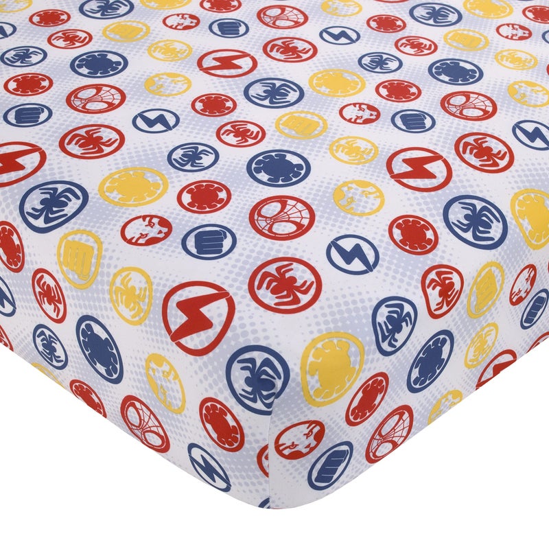 NoJo Marvel Spidey and His Amazing Friends Blue, Red, Yellow, and Green, Team Up 2 Piece Toddler Sheet Set - Image 2
