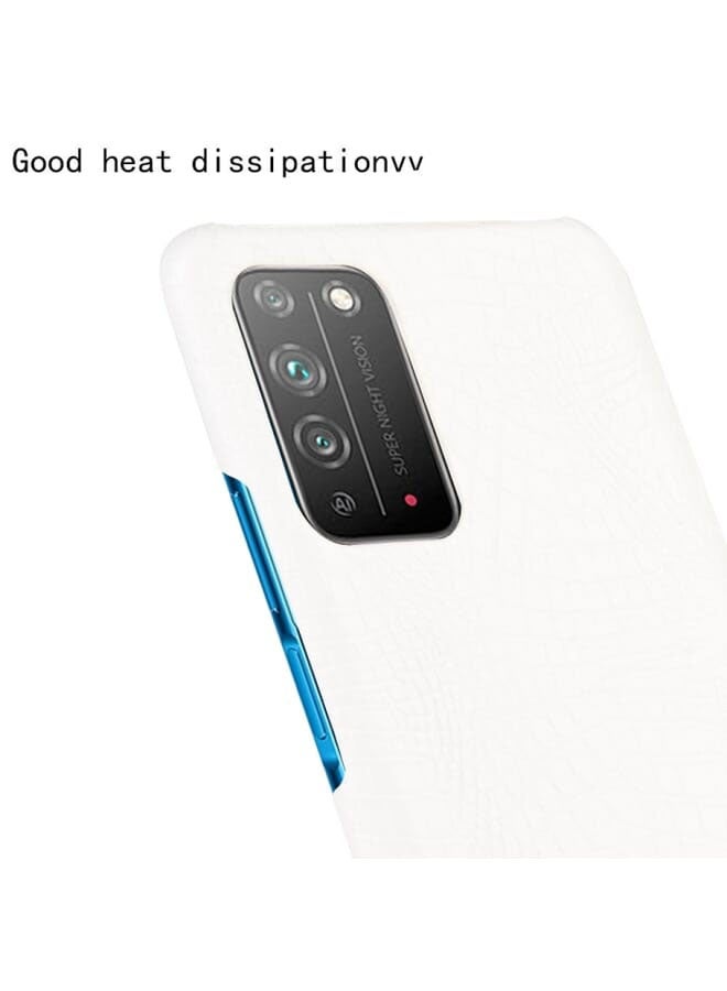 Protective Case for Huawei Honor X10 5G / Honor X10 – Shockproof Crocodile Texture PC + PU Case (White) - Image 3