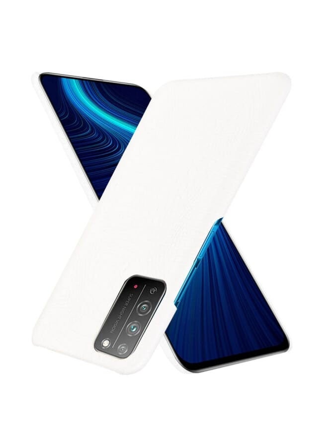 Protective Case for Huawei Honor X10 5G / Honor X10 – Shockproof Crocodile Texture PC + PU Case (White) - Image 2