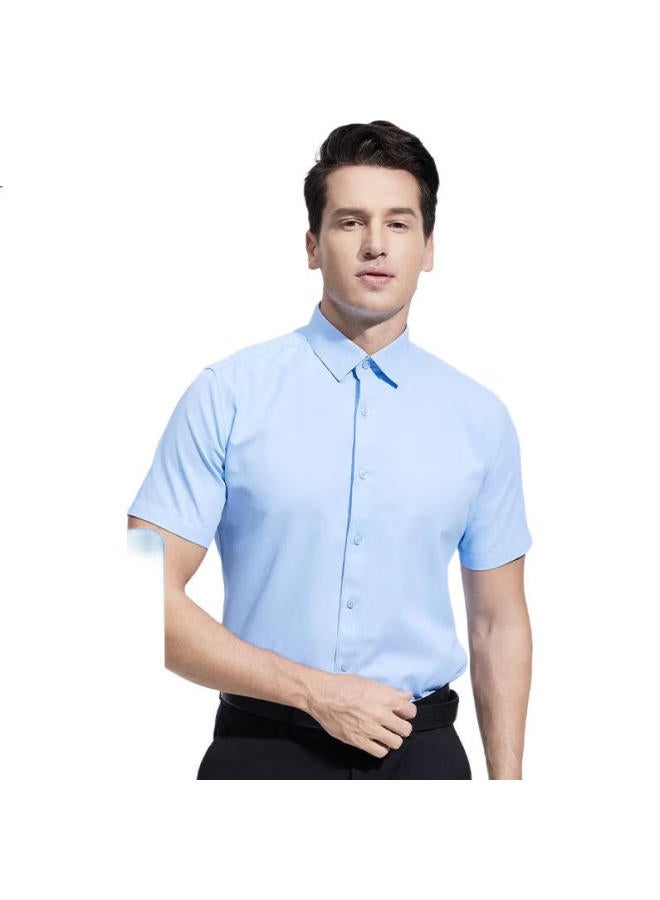 Nanjiren Men'S Solid Color Short Sleeve Business Shirt Men'S Modal Comfortable Shirt Jacket Slim Fit Suit White Shirt Men - Image 1