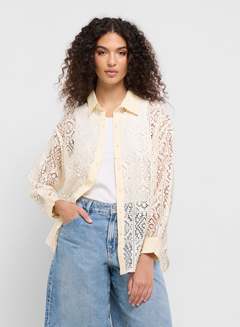 جينجر قميص أوفر سايز شبكي - Image 1