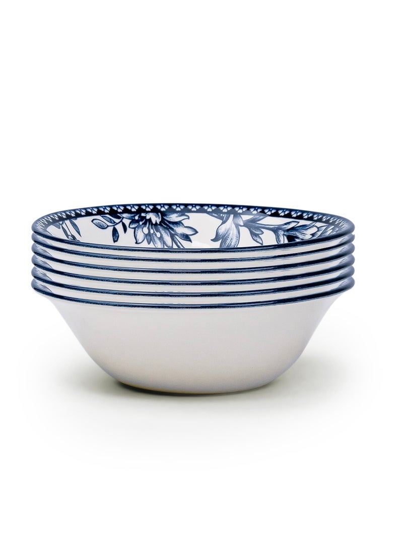 Claytan Rhapsody Collection 6 inch Dark Blue Ceramic Cereal Bowl  (Set of 6) - Image 1