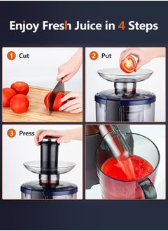 INKBIRD Centrifugal Juicer Extractor, Masticating Squeezer Machine SCJ-001, 800W Powerful Motor, 2-Speed Control, 3” Wide Feed Chute, Overheat Protection, Easy Clean & Assemble, Includes 2 Portable Juice Cups & Cleaning Brush  - Image 2